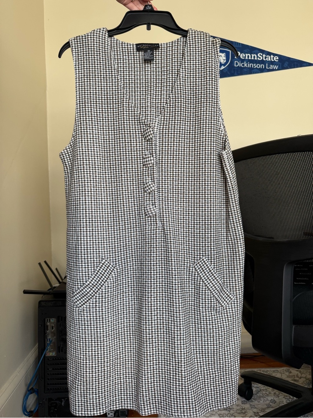 VTG Houndstooth slip on sleeveless dress / medium